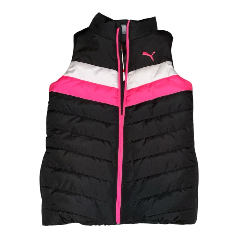 Puma Black and Pink Puffer Vest